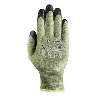 80-813 Arc Flash and Cut Resistant Gloves, Size 8, Green/Black