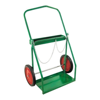 Low-Rail Frame Dual-Cylinder Cart, 32 in OD W x 47 in H, 14 in dia x 1.75 in W Solid Rubber (BB) Wheels, Incl Safety Chain