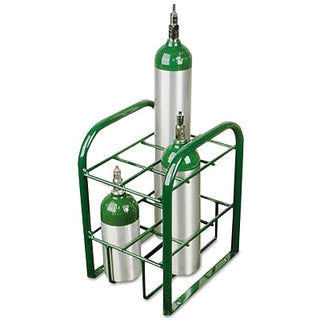 Multiple M7/M9/C/D/E Cylinder Stand, 15 in W x 19.5 in H x 12 in D, 6-Cylinder, Stationary