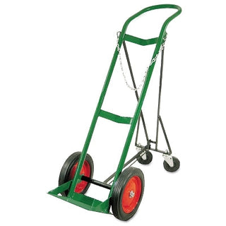 H/T Size Cylinder Cart, Sngl, 15 in W x 46 in H x 15 in D, 10 in dia x 1.75 in W Wheels, 2-Casters, Retractable Rear Assy