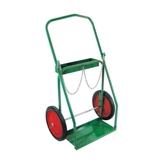 Low-Rail Frame Dual-Cylinder Cart, 28 in OD W x 46 in H, 14 in dia x 1.75 in W Solid Rubber (BB), Incl Safety Chain