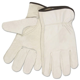 Unlined Drivers Gloves, Select Grade Cowhide, Medium, Keystone Thumb, Beige