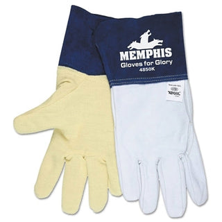 Gloves for Glory, X-Large, Grain Goatskin/Cowhide, White/Blue