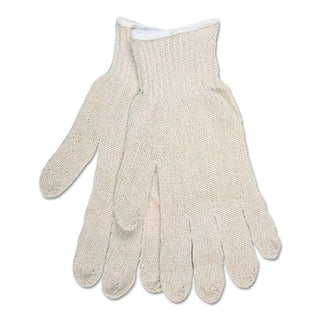 Multipurpose String Knit Gloves, Medium, Knit Wrist, Regular Weight, Natural