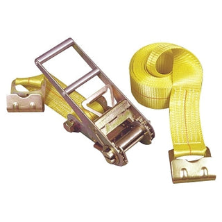 Ratchet Tie-Down Straps, Flat Hooks, 3 in W, 27 ft L, 15,000 lb Capacity