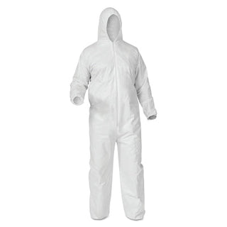 KleenGuard™ A35 Economy Liquid & Particle Protection Coveralls, Zipper Front/Elastic Wrists/Ankles/Hood, White, 3XL