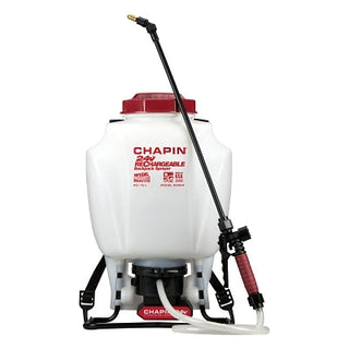 24 V Rechargeable Backpack Sprayer, 4 gal, 48 in Hose, 20 in Wand, 35-40 psi