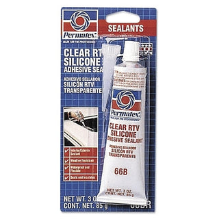 Clear RTV Silicone Adhesive Sealant, 3 oz Tube, Clear