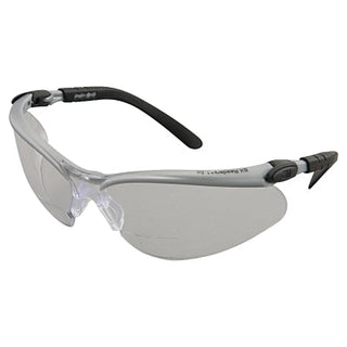 BX™ Safety Eyewear, +1.5 Diopter Polycarbon Hard Coat Lenses, Silver/Black Frame