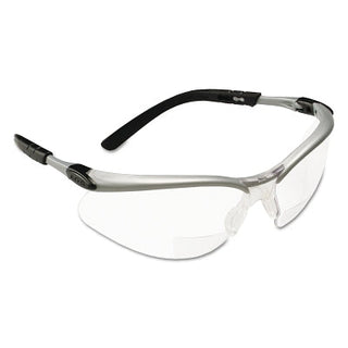 BX™ Safety Eyewear, +2.0 Diopter Polycarbon Hard Coat Lenses, Silver/Black Frame