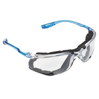 Virtua™ CCS Protective Eyewear, Clear Polycarbonate Lens, Anti-Fog, Clear Plastic Frame, Light Blue Temple