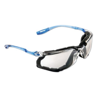 Virtua™ CCS Protective Eyewear, I/O Mirror Polycarbonate Lens, Anti-Fog, Clear Plastic Frame, Light Blue Temple