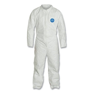 Tyvek® 400 Coverall, Serged Seams, Collar, Elastic Waist, Open Wrists/Ankles, Front Zipper, Storm Flap, White, X-Large