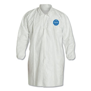 Tyvek® Lab Coats No Pockets Knee Length, Large, White