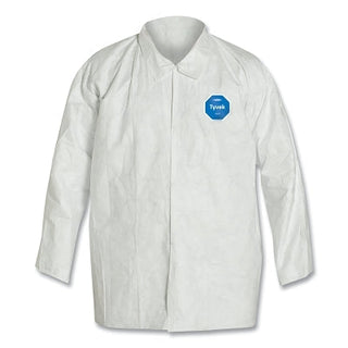 Tyvek® 400 Front Snap Shirt with Collar and Open Wrists, Flashspun, White, X-Large