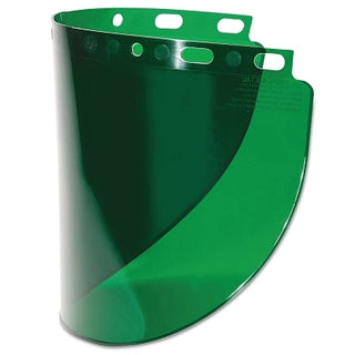 High Performance Wide View Faceshield Window, Dark Green, Wide View, 16-1/2 in L x 8 in H