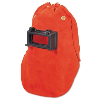 Fibre-Metal® Leather Welding Hood, Lens Shade 10, Orange, Lift-Front Glassholder, 2 in x 4-1/4 in Window