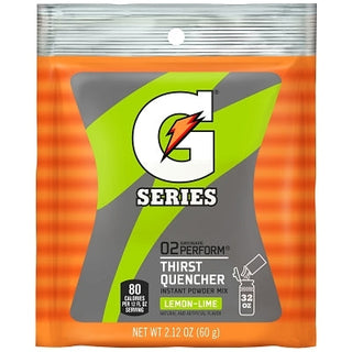 G Series 02 Perform® Thirst Quencher Instant Powder, 2.12 oz, Pouch, 32 oz Yield, Lemon-Lime