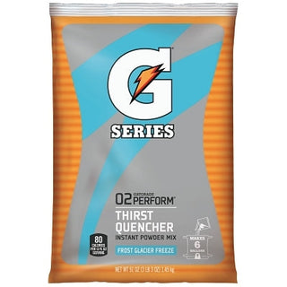 G Series 02 Perform® Thirst Quencher Instant Powder, 51 oz, Pouch, 6 gal Yield, Glacier Freeze