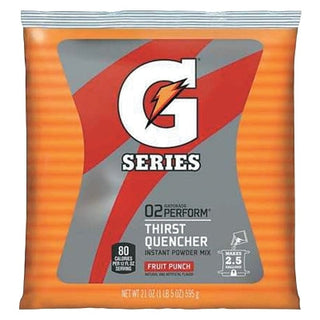 G Series 02 Perform® Thirst Quencher Instant Powder, 21 oz, Pouch, 2.5 gal Yield, Fruit Punch