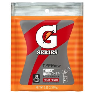 G Series 02 Perform® Thirst Quencher Instant Powder, 2.12 oz, Pouch, 32 oz Yield, Fruit Punch