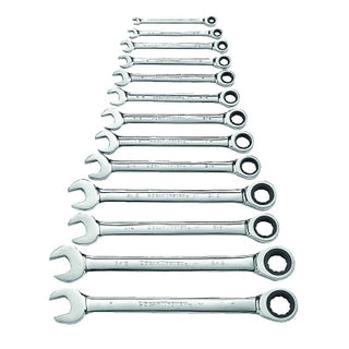 13 Pc Combination Ratcheting Wrench Set, Inch