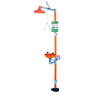 Eye Wash & Shower Station, 12 in, Safety Orange, Galvanized Steel