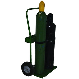 800 Series Cart, Holds 2 Cylinders, 6-1/2 in to 7-3/4 in dia, 10 in Semi-Pneumatic Wheels