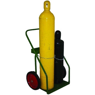 800 Series Cart, Holds 2 Cylinders, 6-1/2 to 9-1/2 in dia, 14 in Semi-Pneumatic Wheels