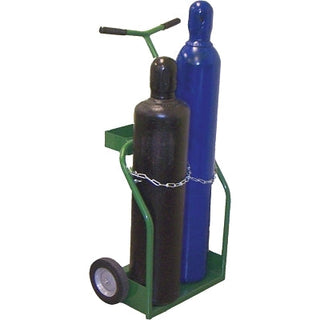 900 Series Cart, Holds 2 Cylinders, 8 in to 8-1/2 in dia, 8 in Semi-Pneumatic Wheels