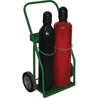 Small & Medium Cylinder Cart, Holds 2 Cylinders, 9-1/2 in dia, 8 in Semi-Pneumatic Wheels