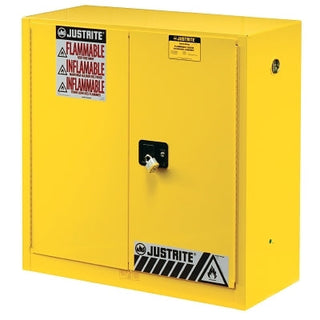 Yellow Safety Cabinets for Flammables, Manual-Closing Cabinet, 44 in, 30 Gallon