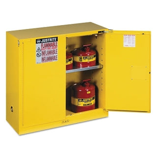 Yellow Safety Cabinet for Flammables, Self-Closing, 30 Gallon, 2 Doors