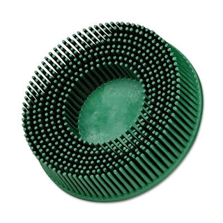 Roloc™ Bristle Disc, 3 in x 5/8 in, TR, 50 Grit, Ceramic Abrasive Grain, 15000 rpm, Green