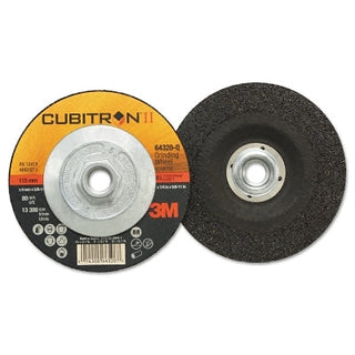 Cubitron™ II Depressed Center Grinding Wheel, 4-1/2 in dia, 1/4 in Thick, 5/8 in -11 Arbor, 36 Grit, Precision Shaped Ceramic