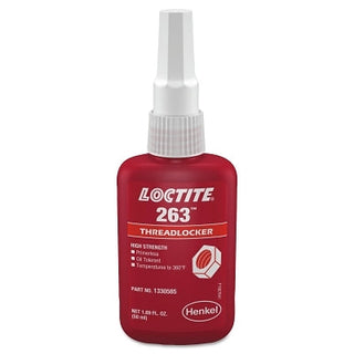 263™ High Strength Red Threadlocker, 50 mL, 1 in Thread, Red