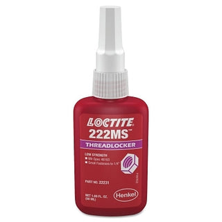 222MS™ Threadlocker, Low Strength/Small Screw, 50 mL, 1/4 in dia or Smaller, Purple