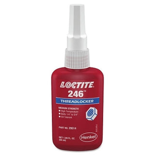 246™ Threadlocker, Medium Strength/High Temperature, 50 mL, 1/4 in to 3/4 in Thread, Blue