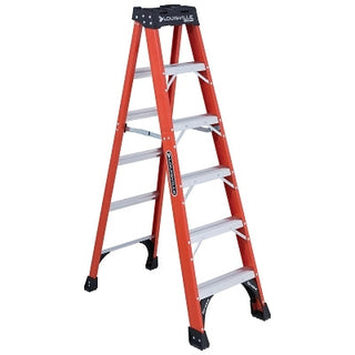 FS1400HD Series Fiberglass Stepladder, 6 ft x 22-7/8 in W, 375 lb Capacity