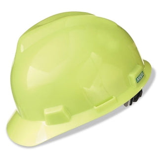 V-Gard® Slotted Hard Hat Cap, Fas-Trac® III Suspension, Hi-Viz Yellow Green