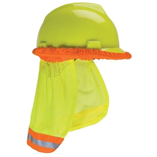 SunShade Hard Hat Protector, Fits Most Hats and Caps, Yellow/Green with Reflective Stripe