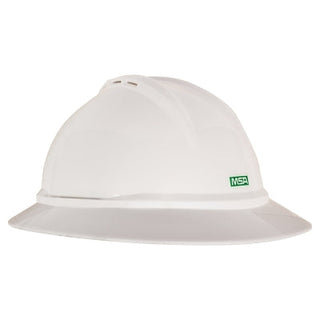 V-Gard® 500 Protective Caps and Hats, 4-point Ratchet, Vented Full Brim Hard Hat, White