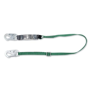 V-Series Standard Single-Leg Adjustable Shock Absorbing Lanyard, 6 ft, Small Snaphooks