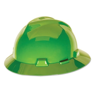 V-Gard® Protective Hat, Fas-Trac® III, Full Brim Hat, Slotted, Bright Lime Green