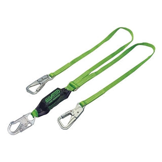 BackBiter Tie-Back Lanyard, 6 ft, Locking Snap Hooks, 310 lb Cap., 2 Legs