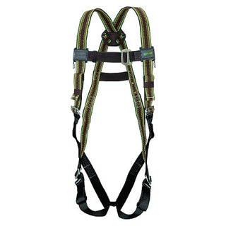 DuraFlex Stretchable Harness, Back DRing, Mating Chest and Legs/Friction Shoulders, Green