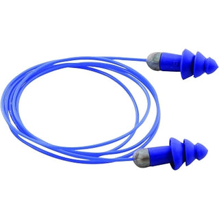 Rockets® Reusable Earplug, TPE, Blue, Metal Detectable with Cord