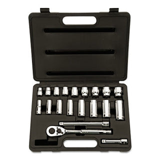 20 Piece Standard and Deep Socket Set, 3/8 in Drive, 12 Point