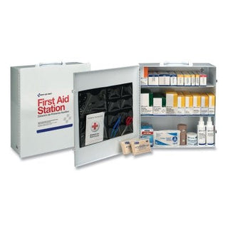 3-Shelf Industrial First Aid Station, Steel Case, Wall Mount