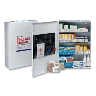 4-Shelf Industrial First Aid Station, Steel Case, Wall Mount